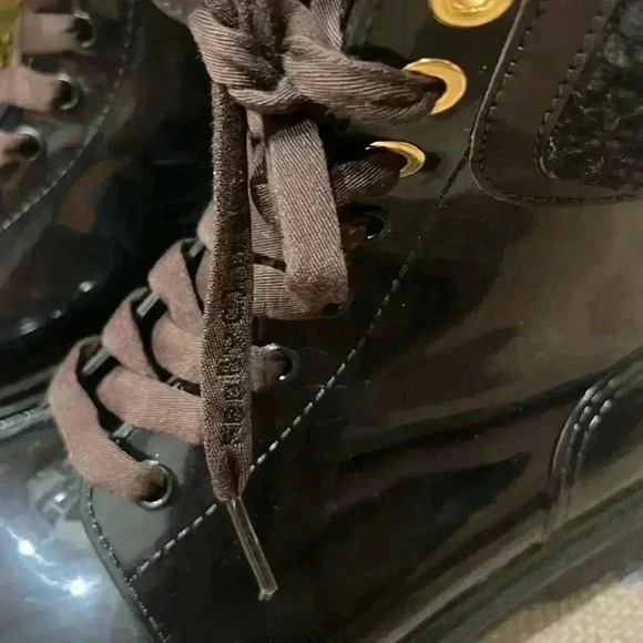 See by Chloe Brown Rubber Rain Boots sz 10 - Picture 7 of 11